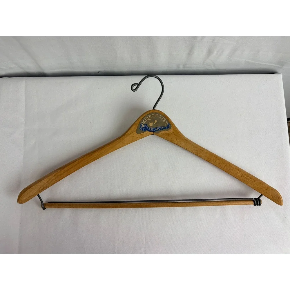 Vintage Mirror Test Wooden Suit Hanger Wishbone Pants Bar MCM Haberdashery